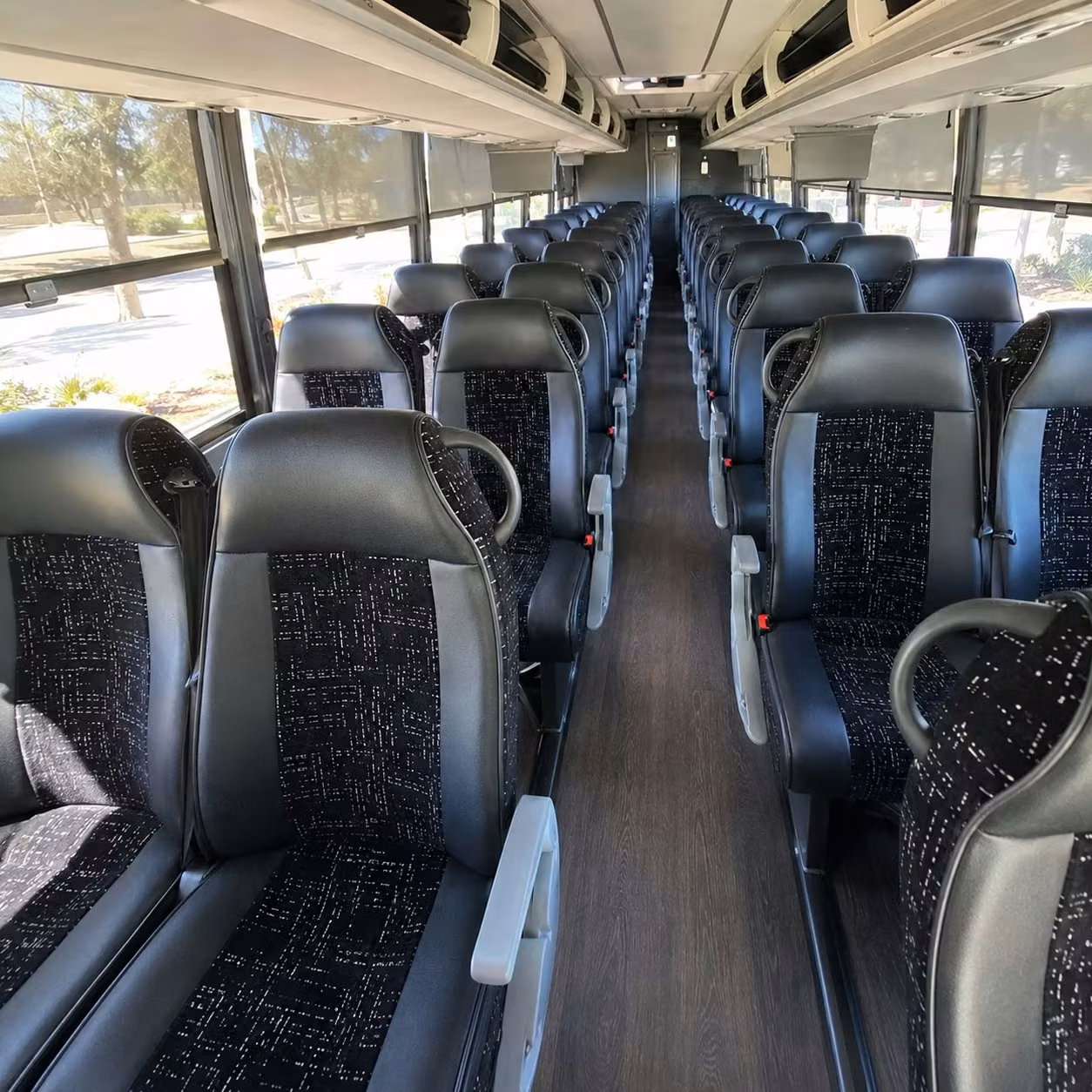 56 passenger charter bus inside
